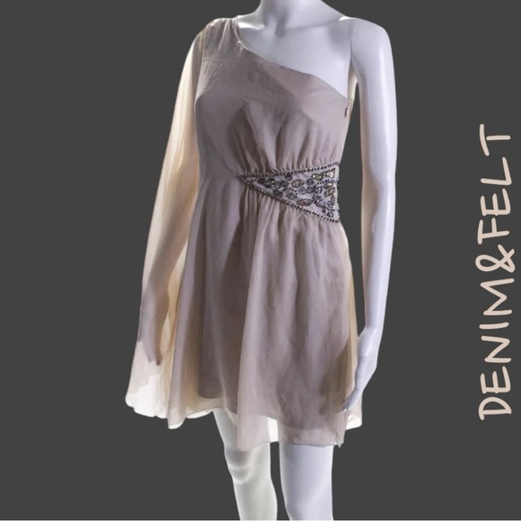 Free People Beige Dancing Moonlight Formal/Semi Formal Beaded/Jeweled Dress| EUC - Picture 6 of 10